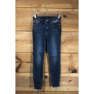 Judy Blue Skinny Fit Ankle Frayed Jeans Womens Size 3/26 Distressed Denim Blue